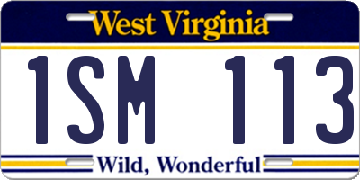 WV license plate 1SM113
