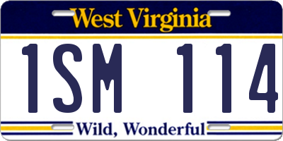 WV license plate 1SM114