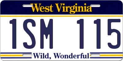 WV license plate 1SM115