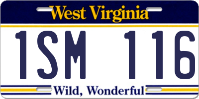 WV license plate 1SM116