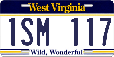 WV license plate 1SM117
