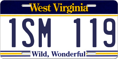 WV license plate 1SM119