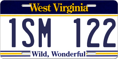 WV license plate 1SM122