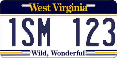 WV license plate 1SM123