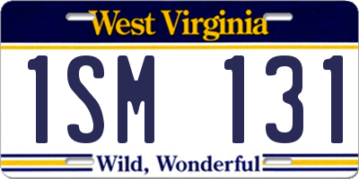 WV license plate 1SM131