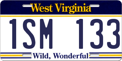 WV license plate 1SM133
