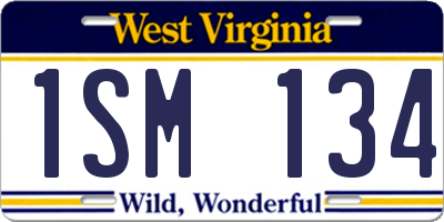 WV license plate 1SM134