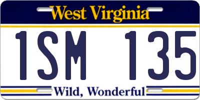WV license plate 1SM135
