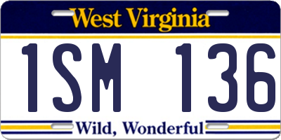 WV license plate 1SM136