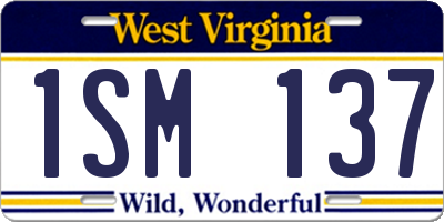 WV license plate 1SM137