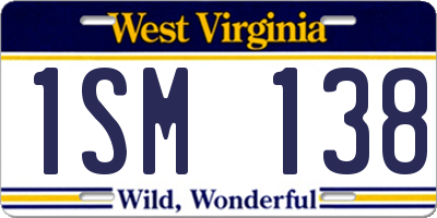WV license plate 1SM138