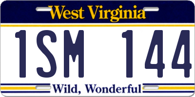 WV license plate 1SM144