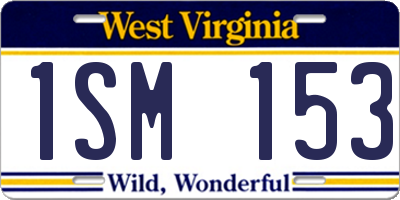 WV license plate 1SM153