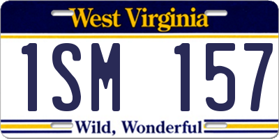 WV license plate 1SM157