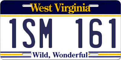 WV license plate 1SM161