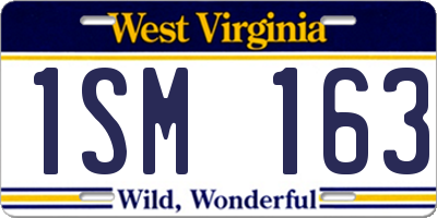 WV license plate 1SM163