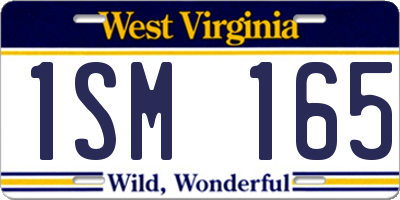 WV license plate 1SM165