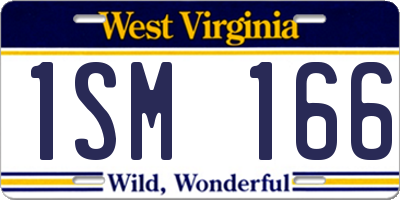 WV license plate 1SM166