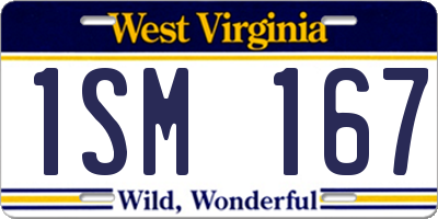 WV license plate 1SM167