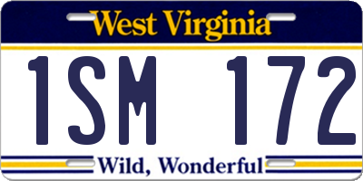 WV license plate 1SM172