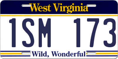WV license plate 1SM173