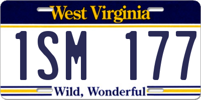 WV license plate 1SM177