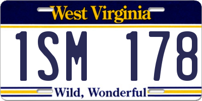 WV license plate 1SM178