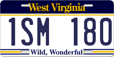 WV license plate 1SM180