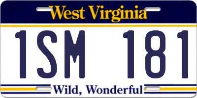 WV license plate 1SM181