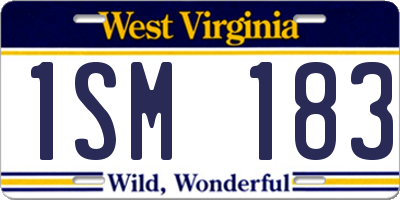 WV license plate 1SM183