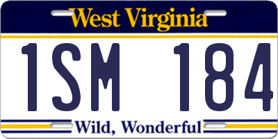 WV license plate 1SM184