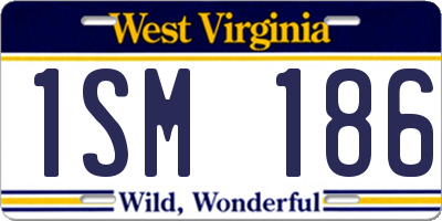 WV license plate 1SM186