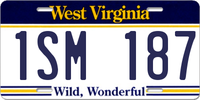WV license plate 1SM187