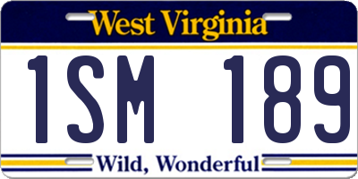 WV license plate 1SM189