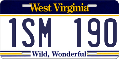 WV license plate 1SM190