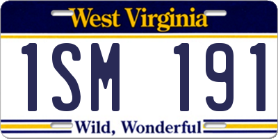 WV license plate 1SM191