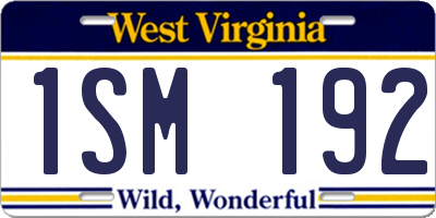 WV license plate 1SM192