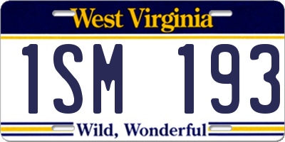 WV license plate 1SM193