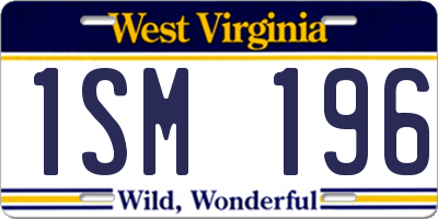 WV license plate 1SM196