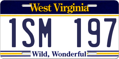 WV license plate 1SM197