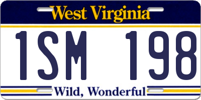 WV license plate 1SM198