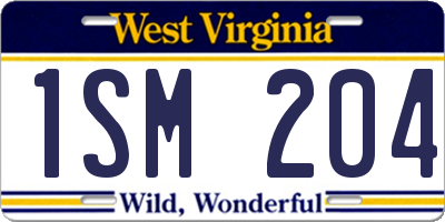 WV license plate 1SM204