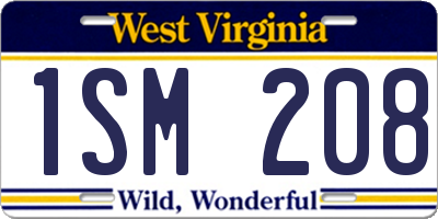 WV license plate 1SM208