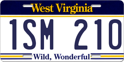 WV license plate 1SM210