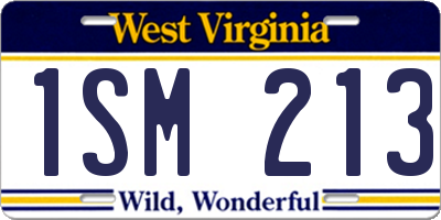 WV license plate 1SM213