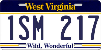WV license plate 1SM217