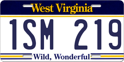 WV license plate 1SM219