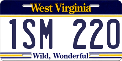 WV license plate 1SM220