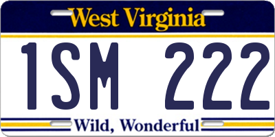 WV license plate 1SM222
