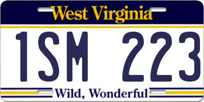 WV license plate 1SM223